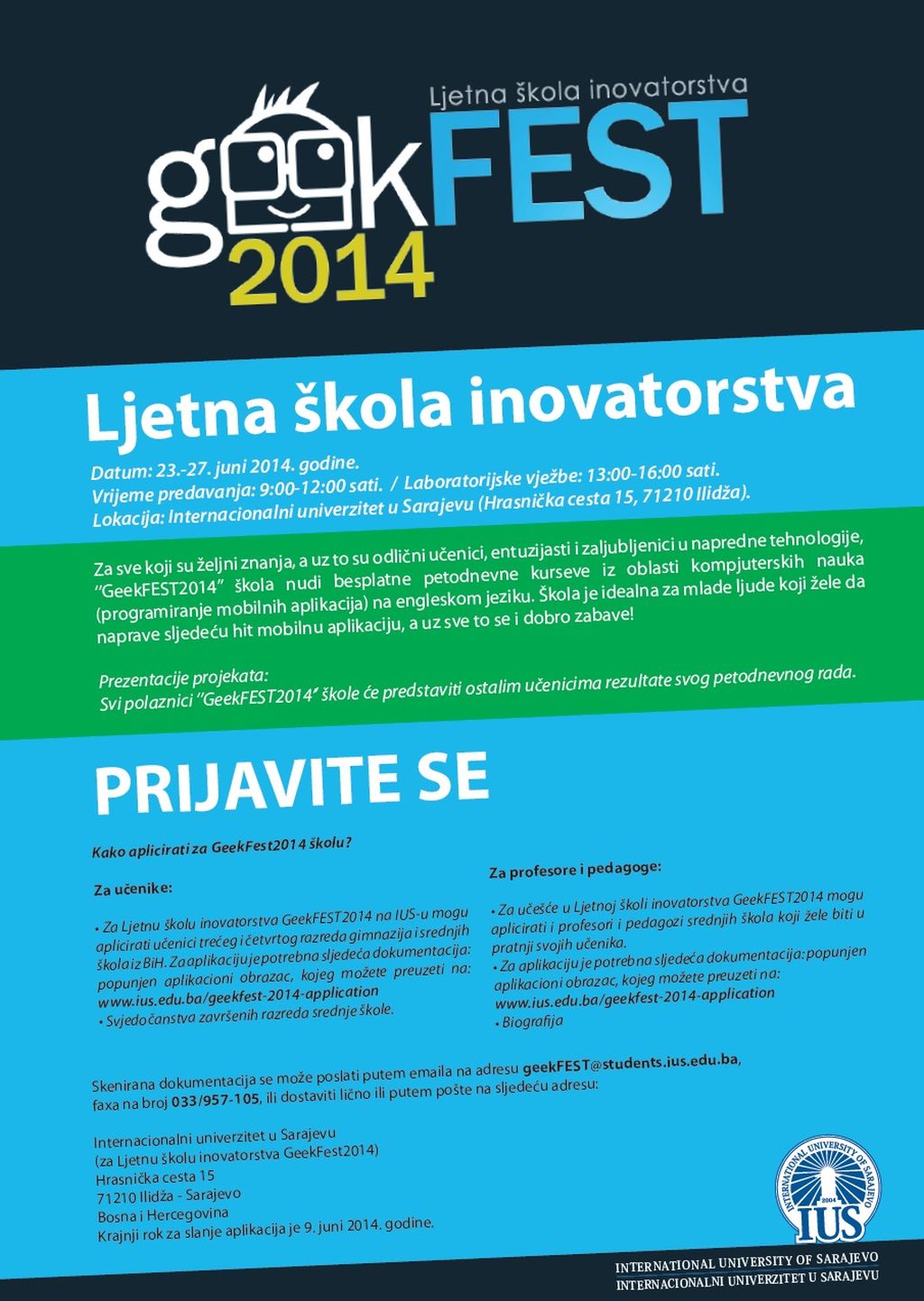Summer School of Innovation “GeekFEST 2014”
